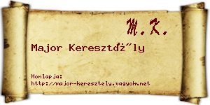 Major Keresztély névjegykártya